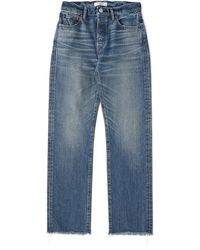 Moussy - Chateau Straight Leg Raw Edge Jeans - Lyst