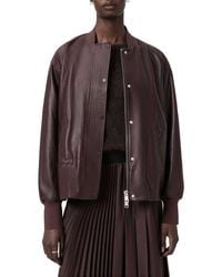 AllSaints - Sofi Leather Bomber Jacket - Lyst