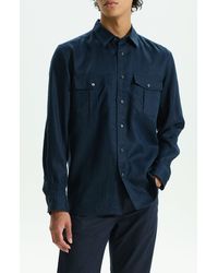 Theory - Military Ls. Relaxed Linen Button-up Shirt - Lyst