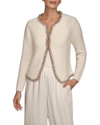 Donna Karan - Metallic Trim Cardigan - Lyst