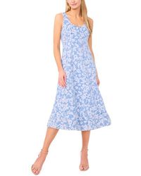 Ted Baker - Nara Rose Print Denim Midi Dress - Lyst