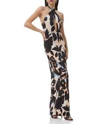 AFRM - Genie Printed Cutout Halter Jersey Maxi Dress - Lyst