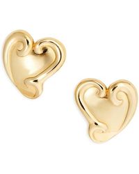 Oscar de la Renta - Small Swirl Heart Stud Earrings - Lyst