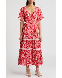 Adelyn Rae - Floral Tiered Maxi Dress - Lyst