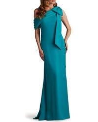 Tadashi Shoji - One-Shoulder Crepe Column Gown - Lyst
