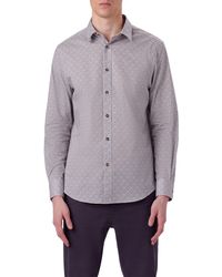 Bugatchi - Julian Shaped Fit Mosaic Print Stretch Cotton Button-up Shirt - Lyst