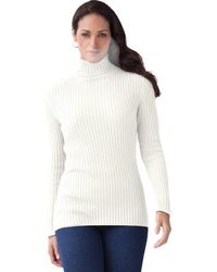 Jessica London - Ribbed Cotton Turtleneck Sweater - Lyst