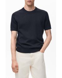 Mango - Openwork Stripe Cotton Top - Lyst