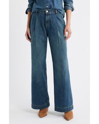 Ralph Lauren - Pleated High Waist Wide Leg Jeans - Lyst