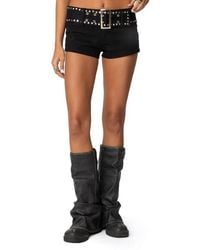Edikted - Belted Stretch Cotton Micro Shorts - Lyst