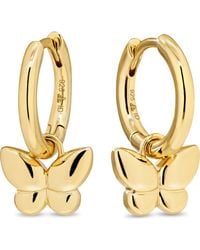 DEVATA - Butterfly Hoop Earrings - Lyst