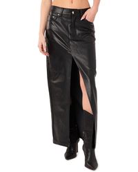 Edikted - Neli Slit Front Faux Leather Maxi Skirt - Lyst
