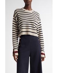 Max Mara - Dorotea Stripe Virgin Wool Crop Sweater - Lyst