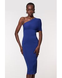 Karen Millen - Knitted One Shoulder Dress - Lyst