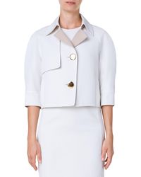 Akris - Two-tone Trench Style Crop Jacket - Lyst