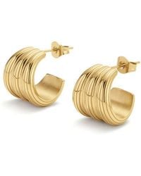 D.Louise - Ribbed Small Hoop Earrings - Lyst