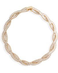 Nordstrom - Baguette Cubic Zirconia Twisted Collar Necklace - Lyst