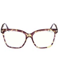 Tom Ford - 56Mm Square Light Blocking Optical Glasses - Lyst