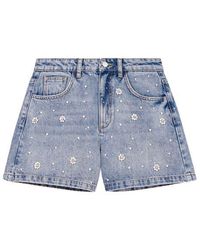 Maje - Denim Shorts With Embroidered Beads - Lyst