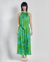 Lost Pattern - Coco Dream Satin Midi Skirt - Lyst