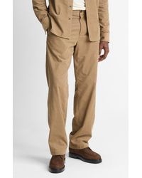 Vince - Louie Flat Front Cotton Corduroy Pants - Lyst