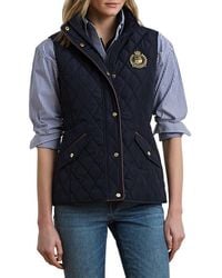 Ralph Lauren - Crest Patch Diamond Quilted Vest - Lyst