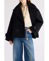 Chloé - Oversize Double Breasted Wool Blend Coat - Lyst