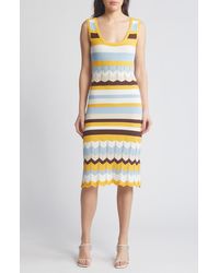 French Connection - Nellis Stripe Sleeveless Cotton Sweater Dress - Lyst
