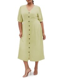 City Chic - Charli Button-Up Midi Dress - Lyst