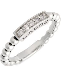 Lagos - Sterling Silver Caviar Spark Diamond Stacking Ring - Lyst