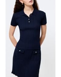 French Connection - Crinkle Knit Slim Polo - Lyst