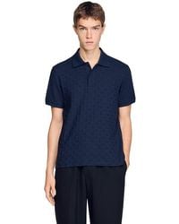 Sandro - Square Cross Jacquard Polo Shirt - Lyst