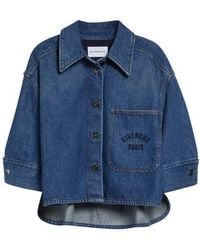 Givenchy - Cocoon Crop Denim Shirt Jacket - Lyst