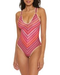 Becca - Rainbow Sunset Metallic Stripe One-piece Swimsuit - Lyst