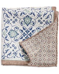 Edward Armah - Arabesque & Floral Prints Reversible Silk Pocket Square - Lyst