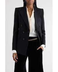 Chloé - Double Breasted Virgin Wool Grain De Poudre Blazer - Lyst