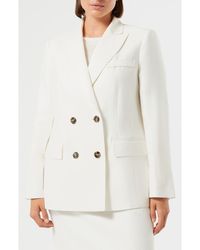 Marina Rinaldi - Nebbia Double Breasted Linen Jacket - Lyst