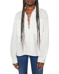 Mother - The Roomie Lace-up Shirt - Lyst
