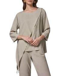 Donna Karan - Overlap Wrap Front Top - Lyst
