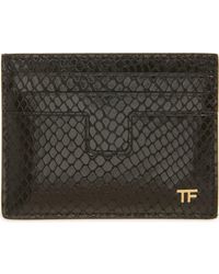 Tom Ford - T-Line Python Embossed Leather Card Case - Lyst