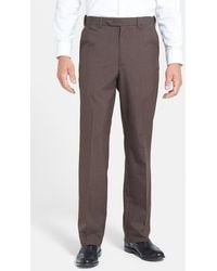 Berle - Self Sizer Waist Plain Weave Flat Front Washable Trousers - Lyst