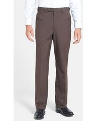 Berle - Self Sizer Waist Plain Weave Flat Front Washable Trousers - Lyst
