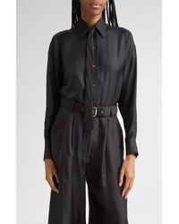 Zimmermann - Relaxed Tie Silk Button-Up Shirt - Lyst