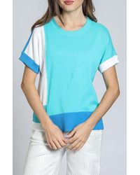 Apny - Colorblock Asymmetric Cotton Sweater - Lyst