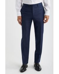 Canali - Siena Regular Fit Flat Front Solid Wool Suit Pants - Lyst