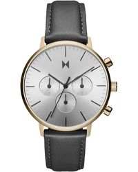MVMT - Legacy Traveller Chronograph Leather Strap Watch - Lyst