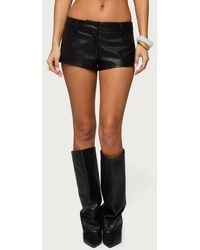 Edikted - Melaney Faux Leather Micro Shorts - Lyst