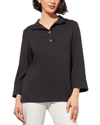Ming Wang - Heritage Fit Wing Collar Bracelet Sleeve Crêpe De Chine Top - Lyst