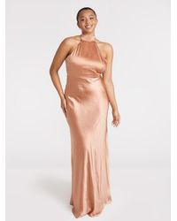 Six Stories - Halter Neck Satin Bridesmaid Dress - Lyst