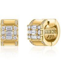 Mindi Mond - Clarity Diamond Huggie Hoop Earrings - Lyst